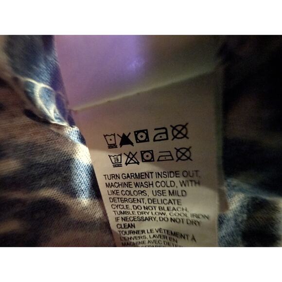 LUCKY BRAND Tunic Top Plus Size 1X Blue Floral Boho Lightweight Flowy Shirt Top - Picture 13 of 15